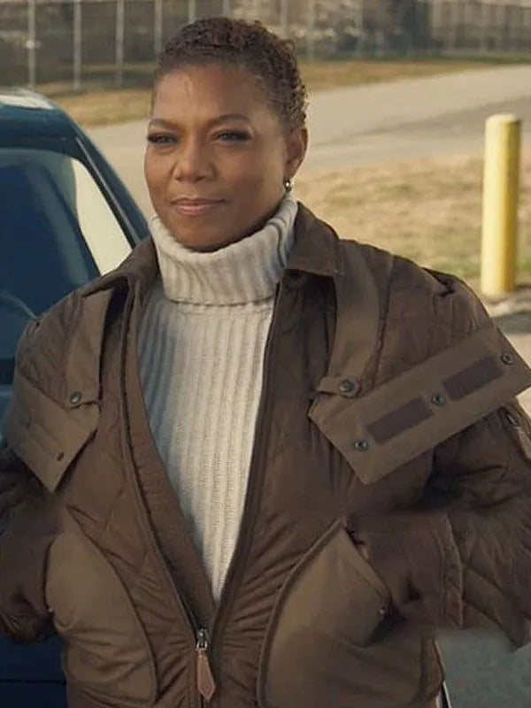 The Equalizer Robyn McCall S02 Quilted Brown Hooded Jacket