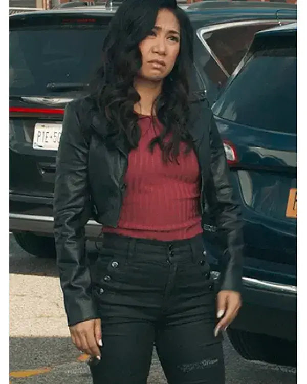 The Equalizer S03 Liza Lapira Black Cropped Leather Jacket