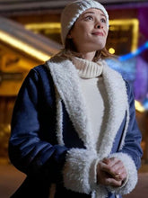 Kim Matula The Finnish Line 2024 Blue Shearling Coat