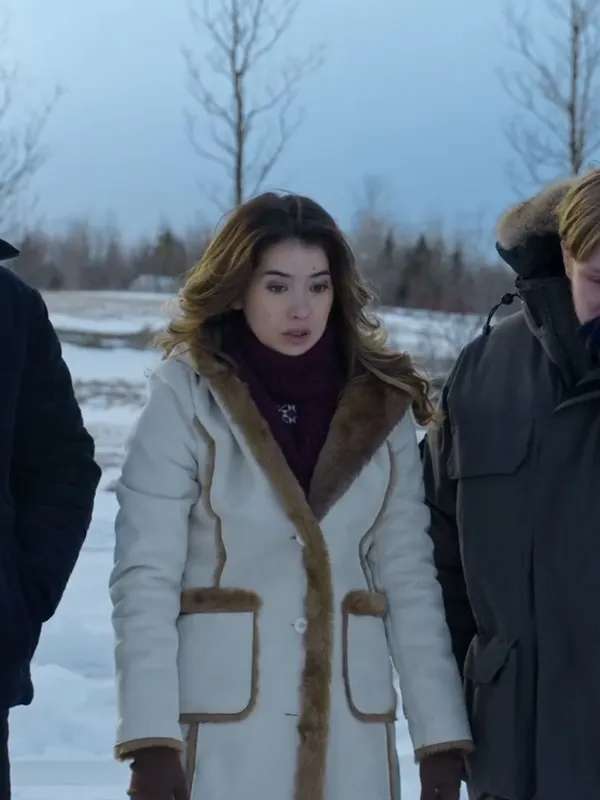 Elyse The Finnish Line 2024 Nichole Sakura White Shearling Coat