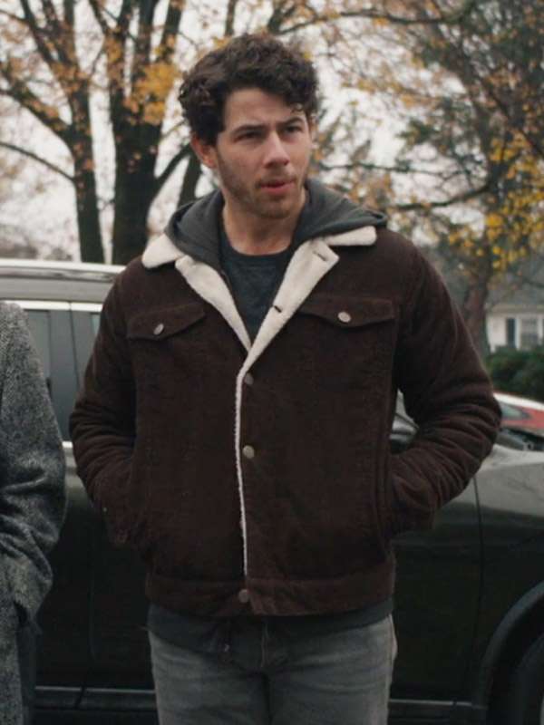 Nick Jonas The Good Half 2024 Brown Shearling Jacket