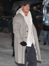 Alan Ritchson The Man with the Bag Grey Coat