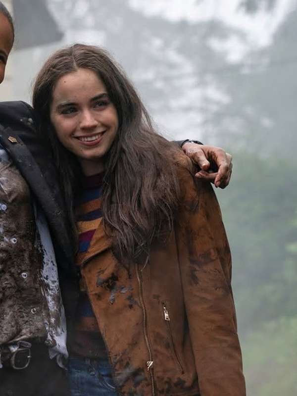 Maddie Redfield The Night Agent Brown Suede Leather Jacket