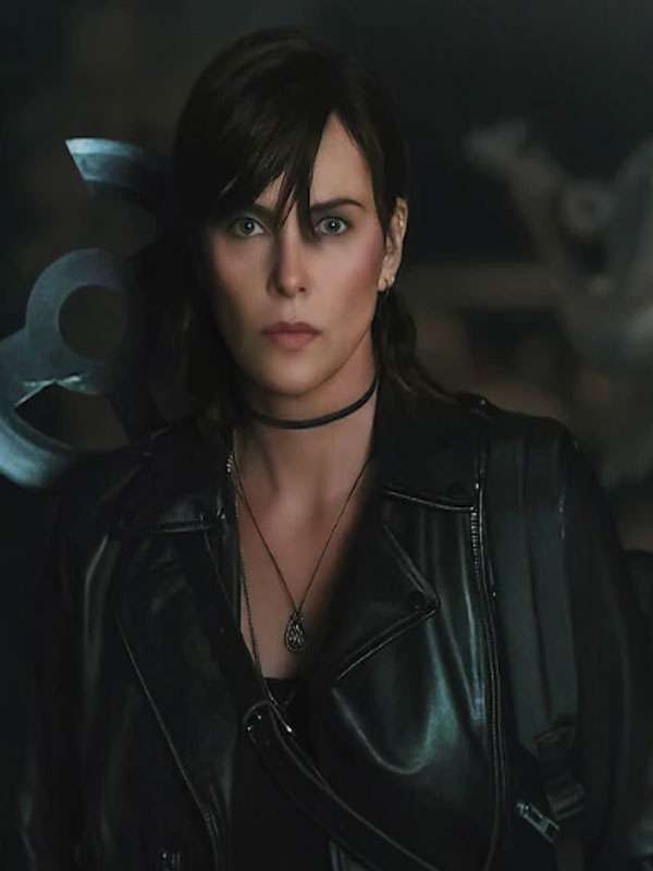 Charlize Theron The Old Guard 2 Black Leather Jacket
