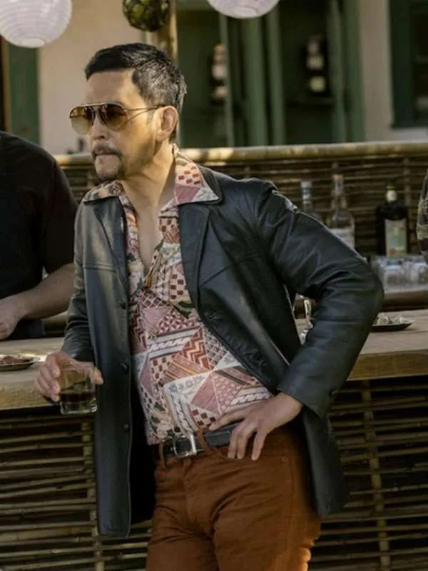 John Cho The Sympathizer Black Leather Jacket