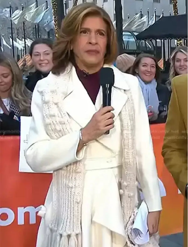 The Today Show 2024 Hoda Kotb White Wool Coat