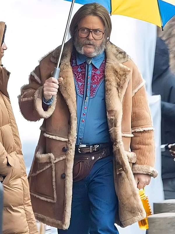Nick Offerman The Umbrella Academy Shearling Leather Coat