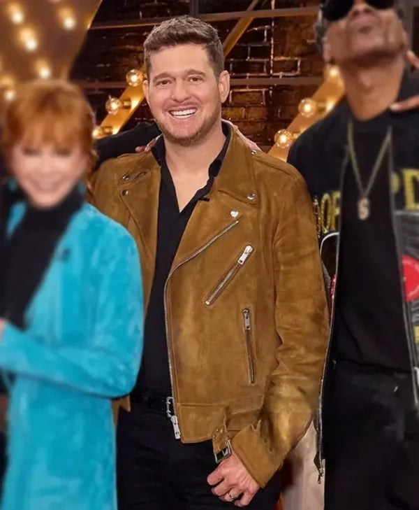 The Voice S28 Michael Buble Brown Jacket