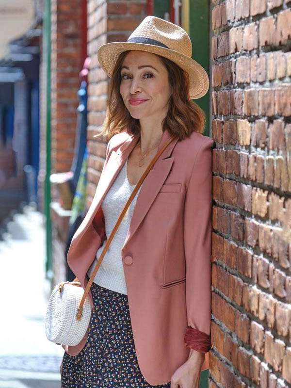 Autumn Reeser The Wedding Veil Inspiration 2023 Pink Blazer