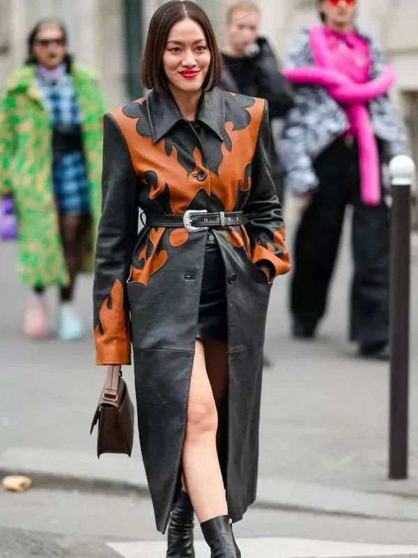 Tiffany Hsu Flames Print Coat