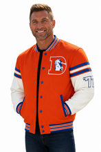 Tim Tebow 2026 Denver Broncos Orange White Varsity Jacket