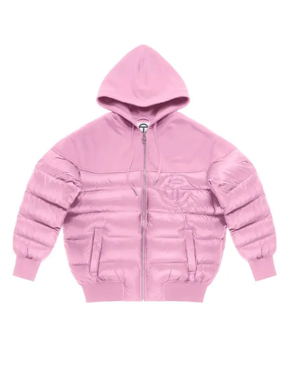 Timothee Chalamet Telfar Pink Puffer Jacket