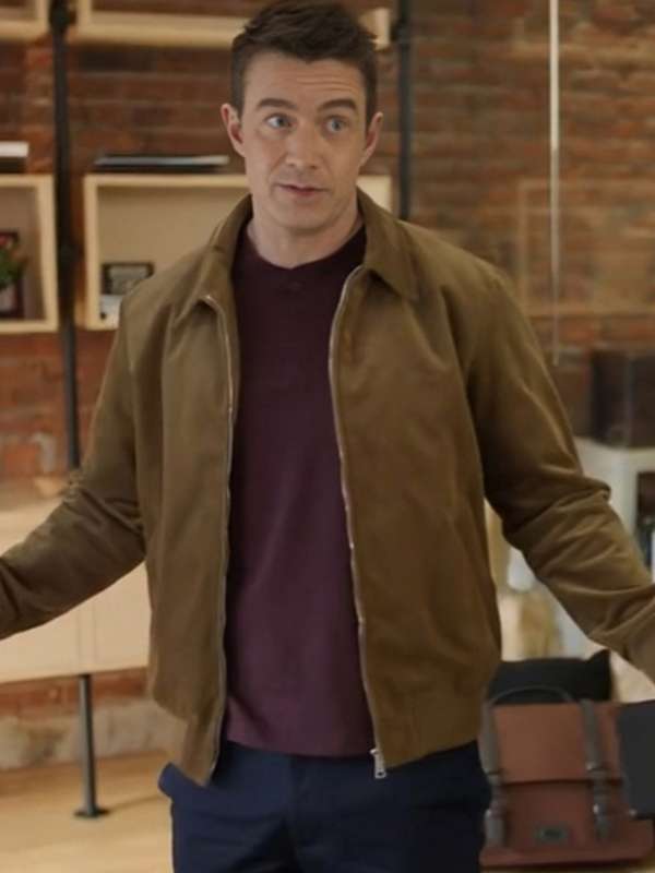 Robert Buckley Twas The Date Before Christmas 2024 Brown Jacket