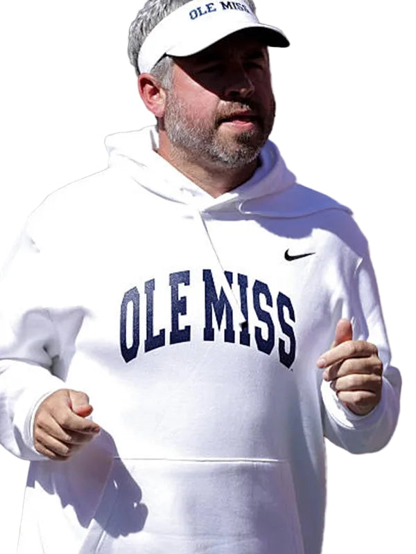 Re-Creation Ole Miss Rebels 2026 Pete Golding Nike white unisex fleece pullover hoodie