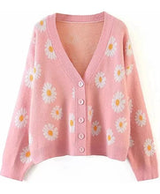 Daisy V-Neck Buttoned Down Women’s Knit Sweater