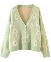 Daisy V-Neck Buttoned Down Women’s Knit Sweater