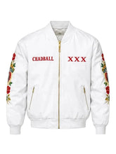 Recreated CM Punk white bomber jacket with zipper closure