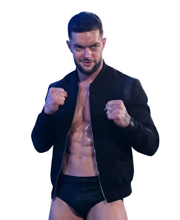 Finn Bálor black bomber jacket with two waist and two inner pockets