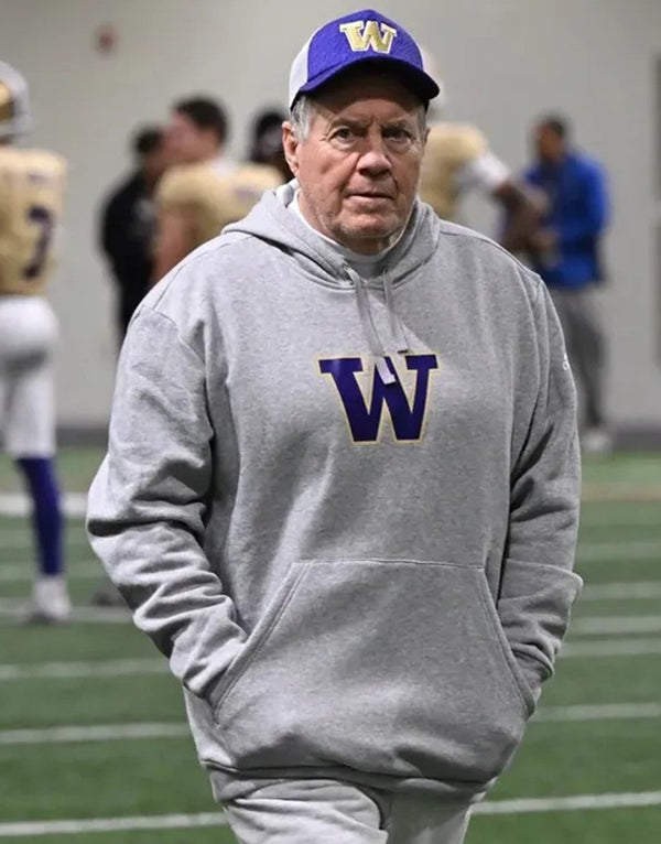 Bill Belichick Washington Huskies Grey Hoodie