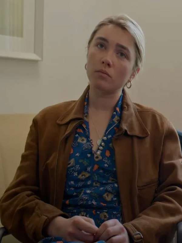 Florence Pugh We Live in Time 2024 Brown Jacket