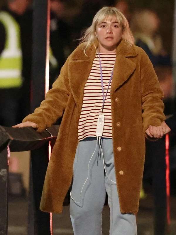 Florence Pugh We live in Time Shearling Coat