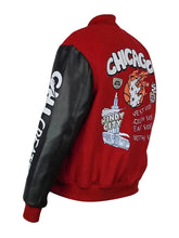 Chi Created Red Black Varsity Jacket front view