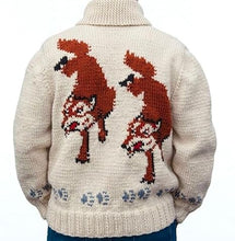 Wolf Knitted Canadian Style Unisex Jacquard Knit Sweater