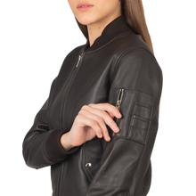 Shane Brown Leather Bomber Jacket Women