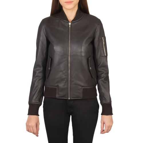 Shane Brown Leather Bomber Jacket Women