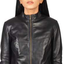 Rmuella Leather Biker Jacket Women, Black