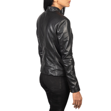 Rmuella Leather Biker Jacket Women, Black