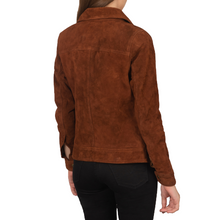 Suzy Trucker Suede Jacket Women, Brown
