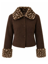 Zara Bambi Brown Wool Cardigan Jacket Front View