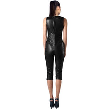 Women’s Large V Neckline Soft Lamb Leather Jumpsuit