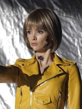 Better Than Us Paulina Andreeva Yellow Biker Leather Jacket