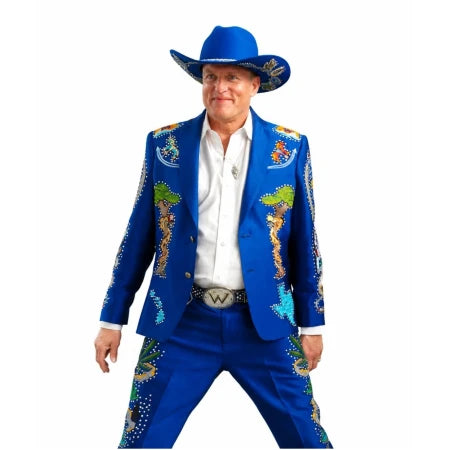 Woody Harrelson Brothers 2026 Royal Blue Embroidered Suit