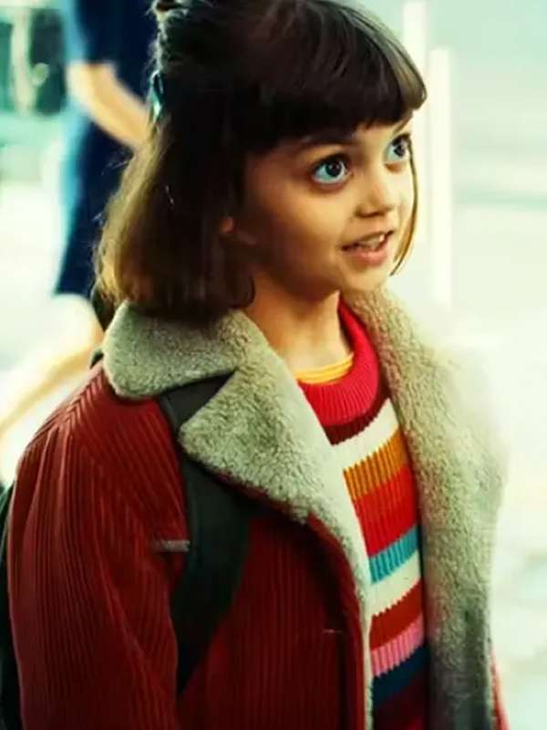 Yuna Bennett The Signal 2024 Red Shearling Jacket