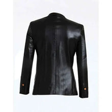 Mens Black Leather Blazer Jacket