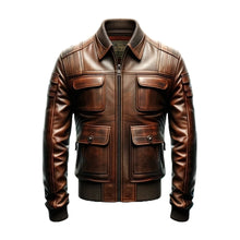 Classic Brown Leather Flight Jacket