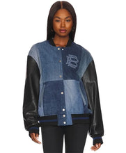 Christina Hall The Flip Off Denim Varsity Jacket