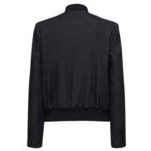 Zipper Cotton Bomber Jacket Women, Black