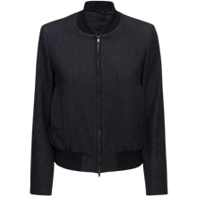 Zipper Cotton Bomber Jacket Women, Black