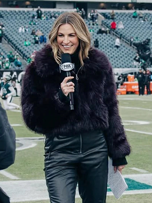 Erin Andrews Purple Faux Fur Coat