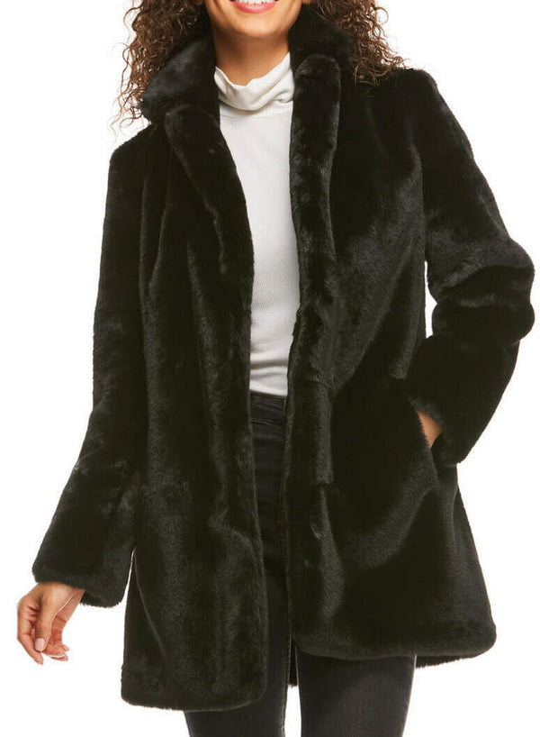 Black Donna Mink Fur Shearling Jacket For Women