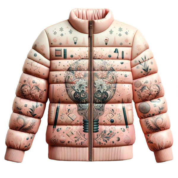 Floral Pink Puffer Jacket