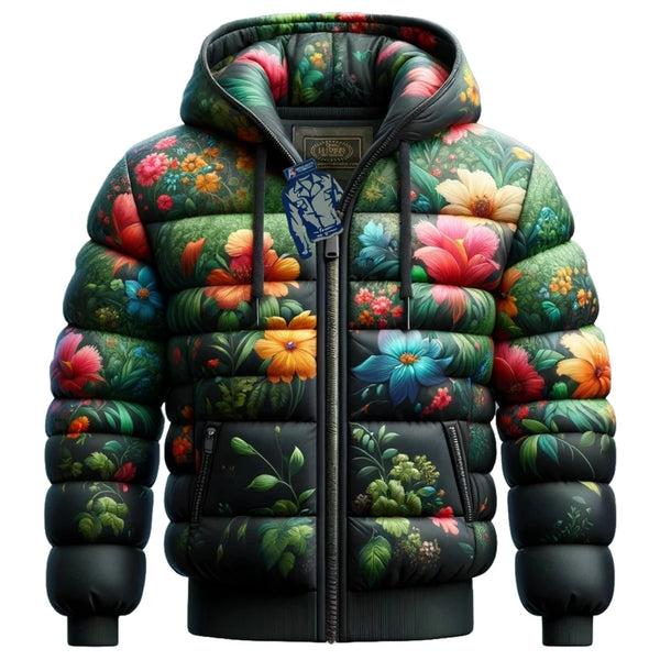 Floral Print Women Puffer Jacket