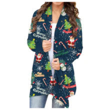 Fashion casual Christmas print cardigan jacket