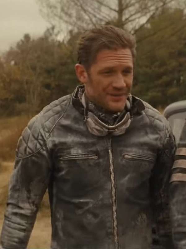 Tom Hardy The Bikeriders 2024 Black Leather Jacket