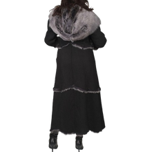 Black Shearling Leather Jacket For Womens