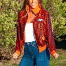 Denver Broncos Orange Sequins Jacket